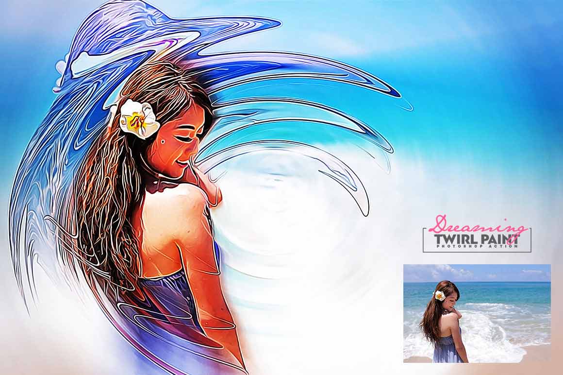 Photograph of a woman on the beach with a flower in hair