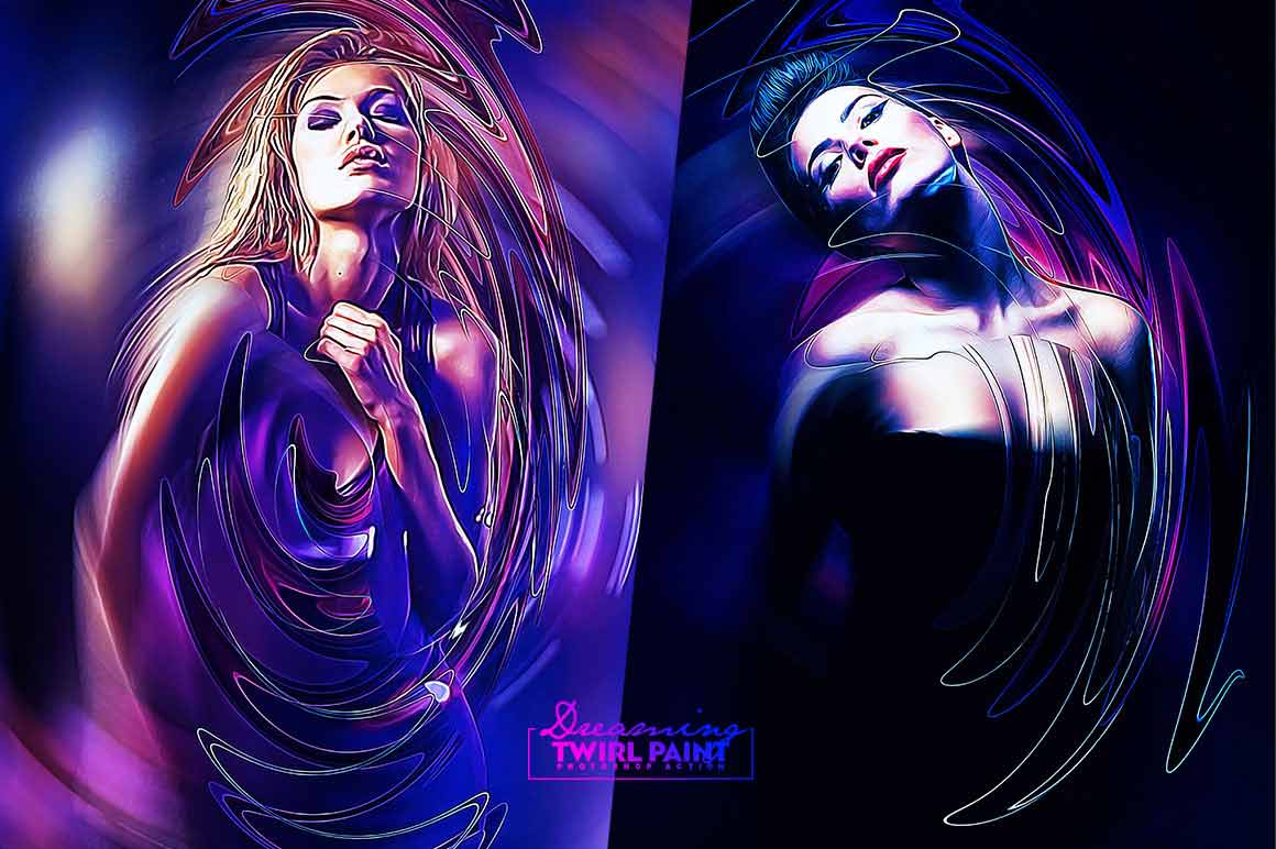 Photograph of two women with a dark background