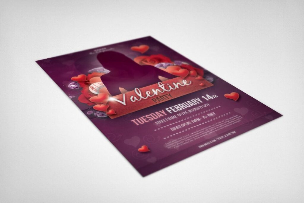 image of a valentine's themed flyer mockup
