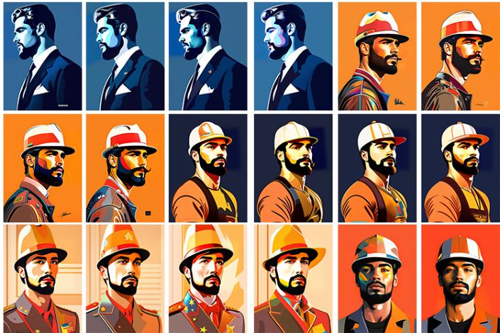 This image is a collage of men in working in the construction field and corporate jobs