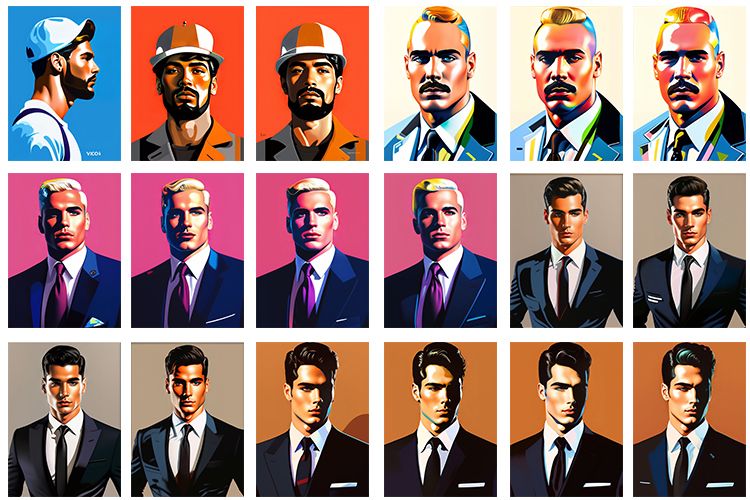 This image is a collage of men in wearing suits