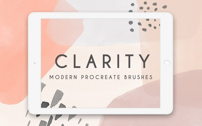 Clarity modern procreate brushes preview image.