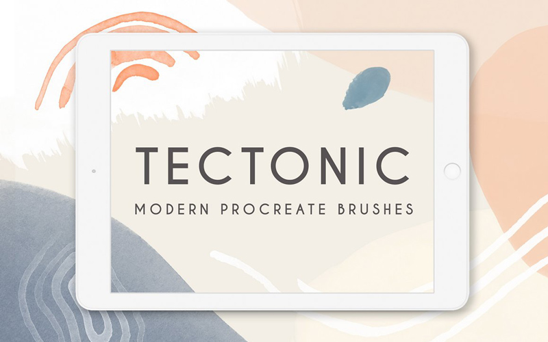 Tectonic modern procreate brushes preview image.