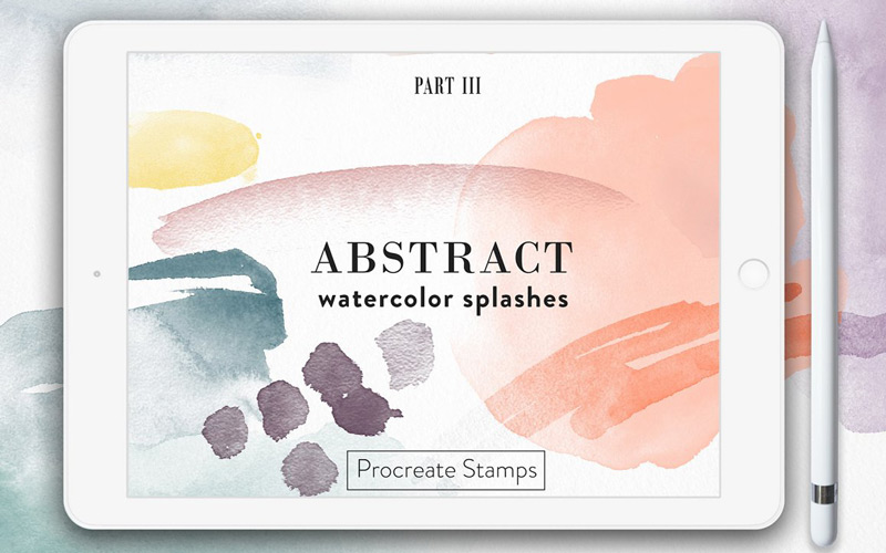 Abstract watercolor splashes preview image.