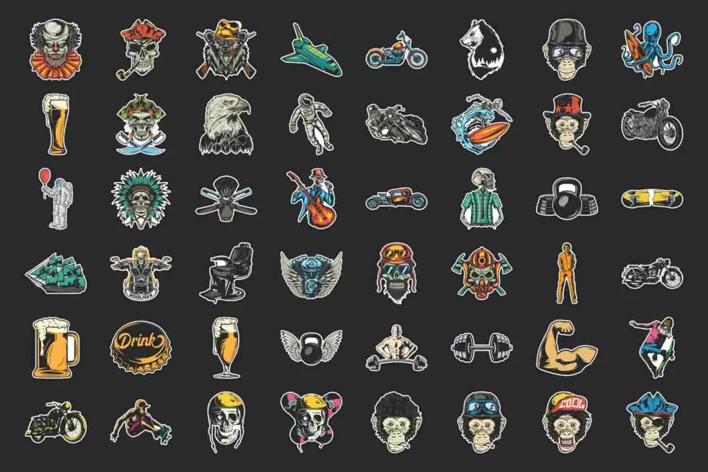 A preview image of the Stickers Megapack, showcasing a collection of handcrafted illustrations for creative projects - png stickers