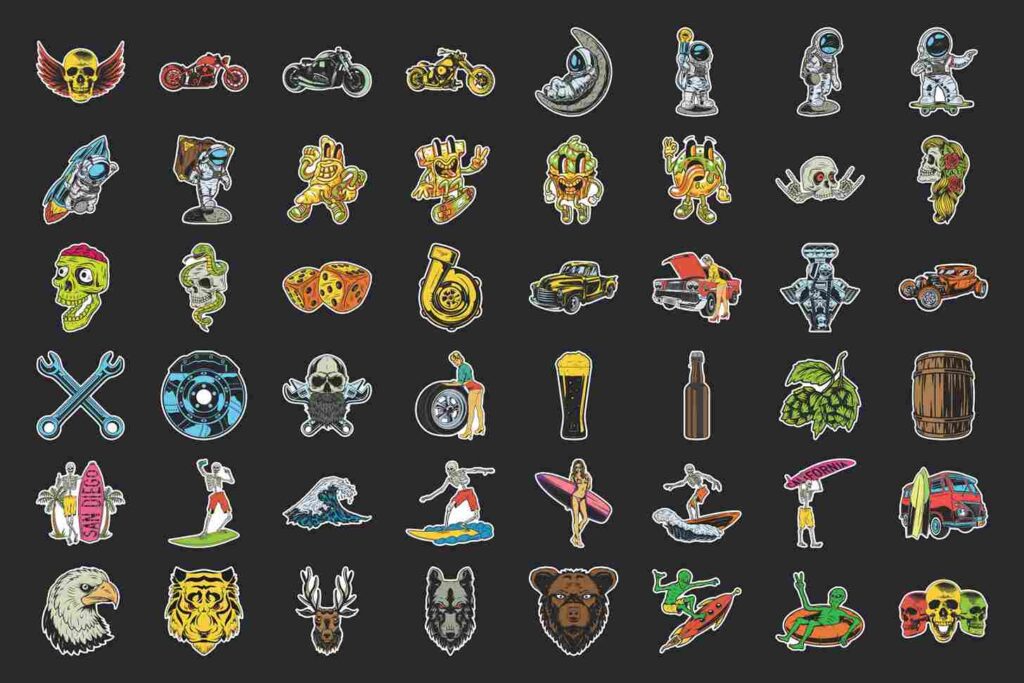 A collage of iilustrations