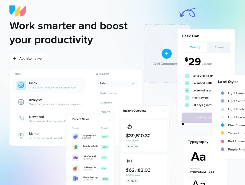 Insights user interface of wunder UI