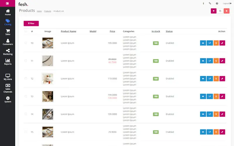 <b>Products Tab </b>