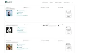 This image is displaying how effortlessly clients can be managed with 2meetup