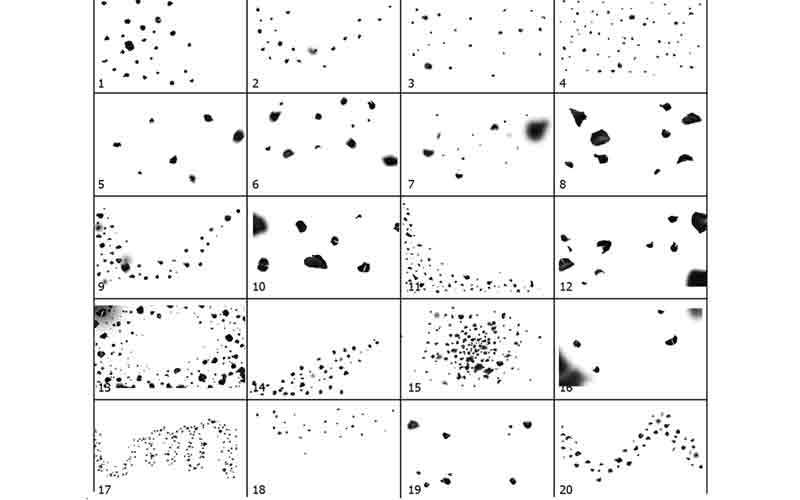 Collage of 20 images of black rose petals.