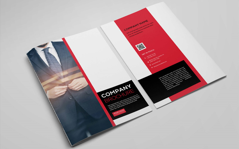 Variety of corporate templates, including brochures and business cards, neatly organized in a bundle.