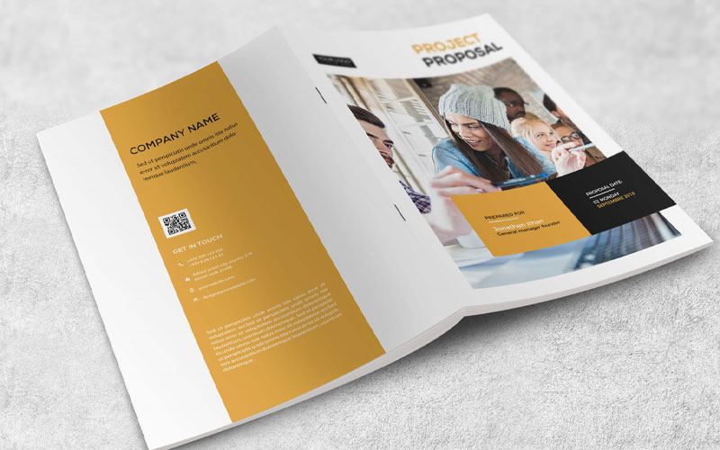 A selection of business templates, including professionally designed brochures.