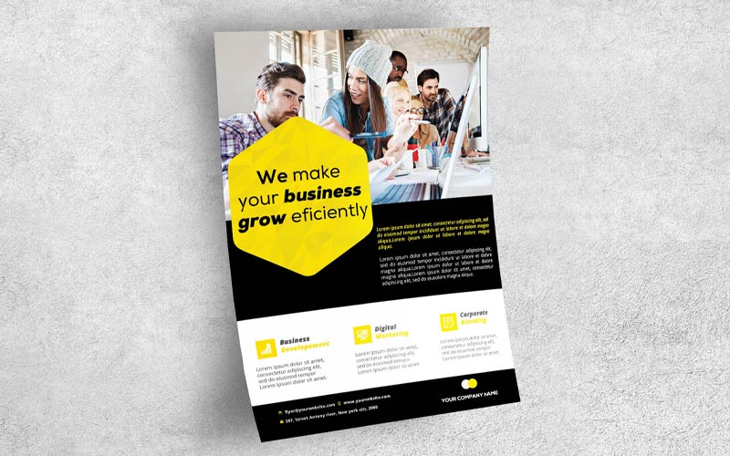 Professional and sleek company flyer designs as part of a comprehensive bundle