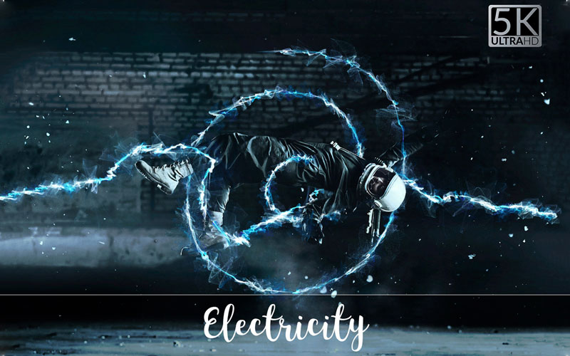 Image a floating astronaut with surrounded by electricity.