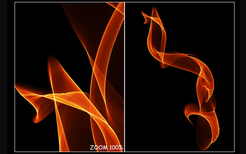 Collage of two photos of red patterns.