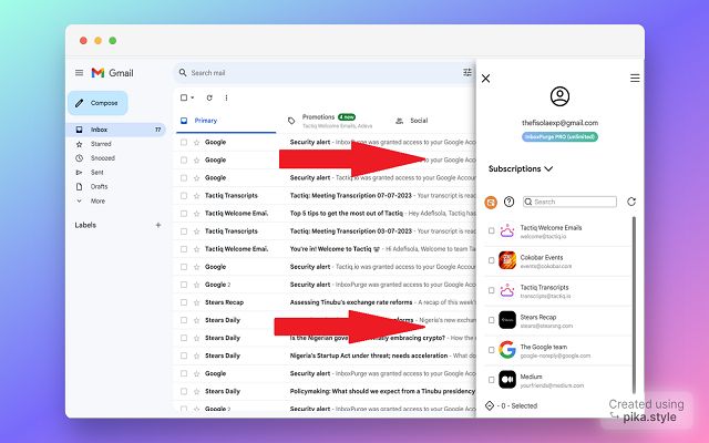 InboxPurge - Gmail Organizer Subscription Feature