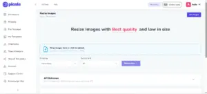 Resize images with Picnie graphic design creator.