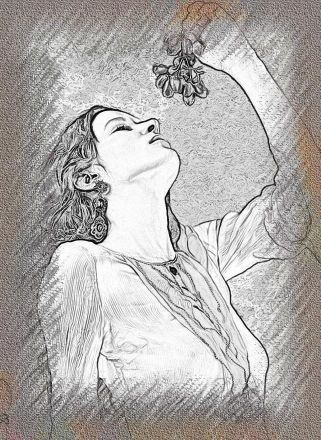 6th preset of the portrait studio displaying a girl in white eating grapes.