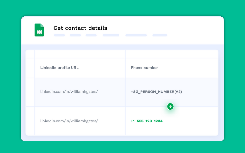 Helps you get contact details