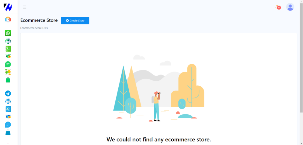 This image is displaying the eCommerce store interface of WTbotbuilder