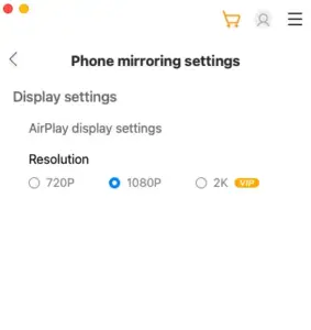 Phone Mirroring Settings Preview, real time screen mirroring