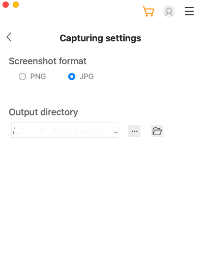 Capturing Settings Preview
