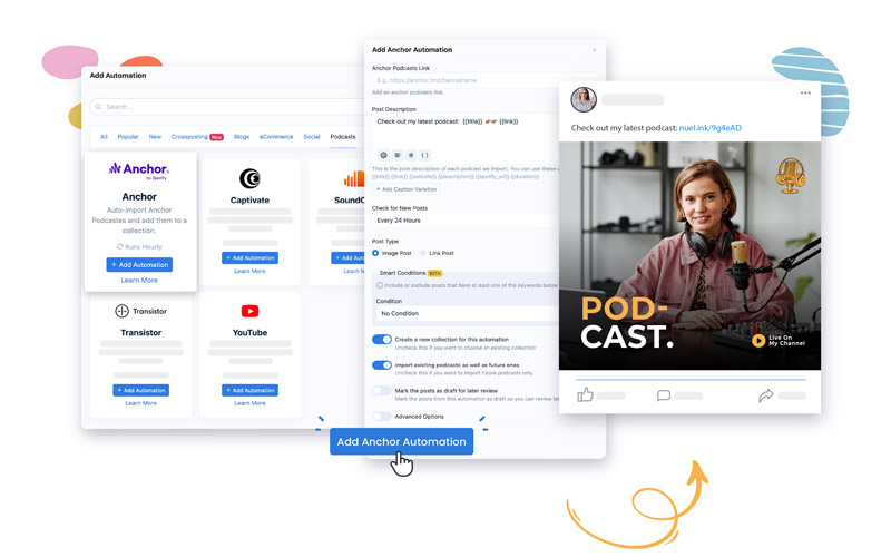 This image is dispalying podcast automation preview in neulink