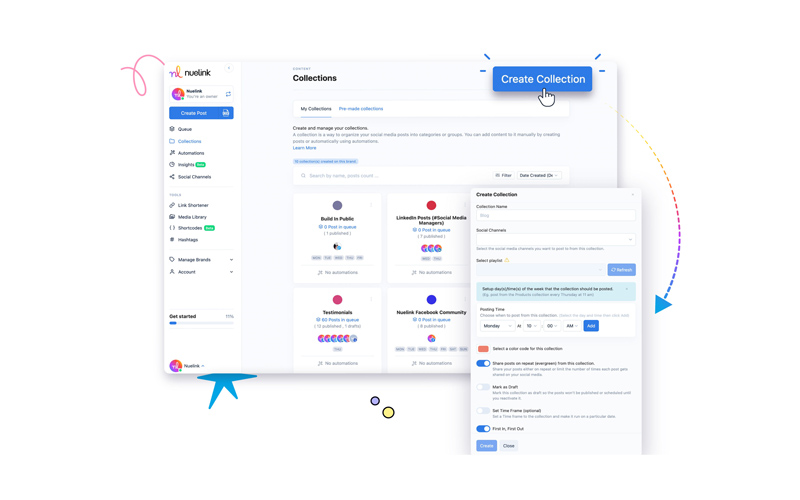 This image is dispalying how to create collection in neulink