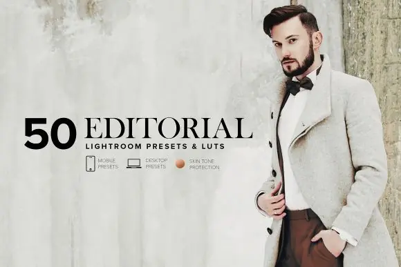 Cover image for Editorial lightroom presets in the professional lightroom preset bundle.