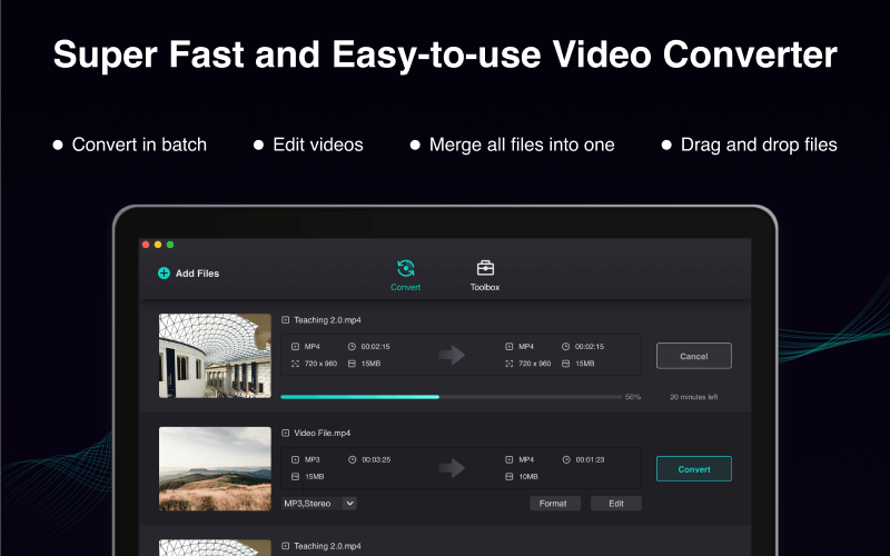 preview of filmage converter - media converter for mac - video conversion interface