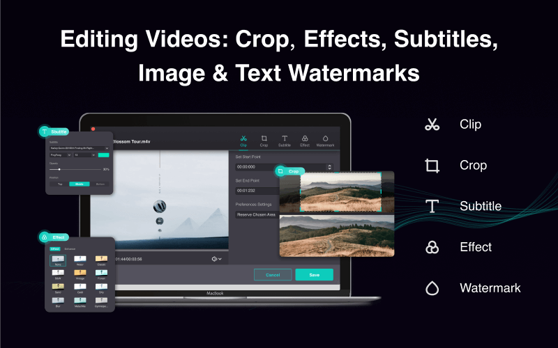 Preview of filmage converter video editing options