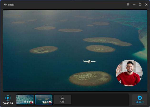 FineCam -virtual cam for windows displaying video background feature.