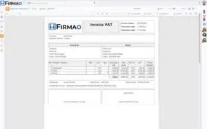 This image is displaying the invoicing program of the online crm software