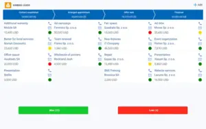 This image is displaying the CRM software of Firmao