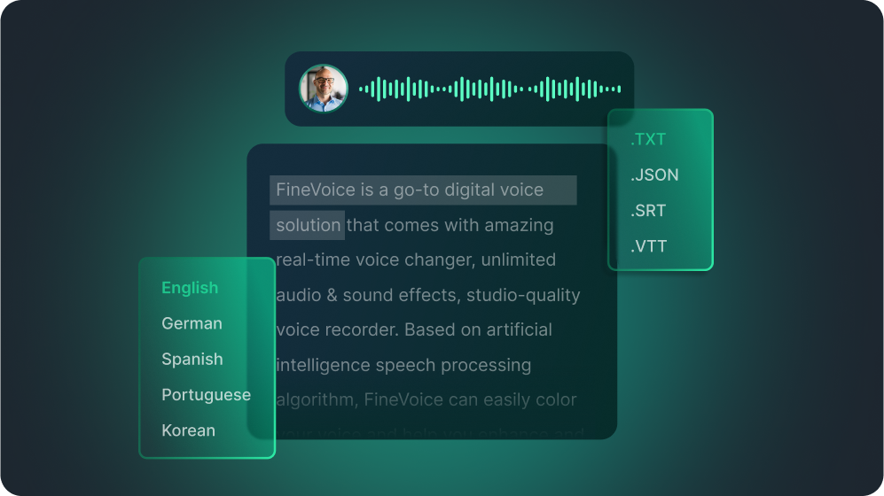 Fast and accurate transcription feature of finevoice