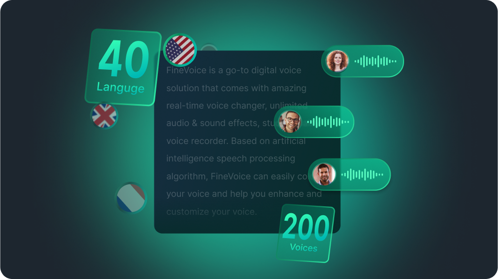 This image displays the realistic AI voice generator of this AI voice changer tool