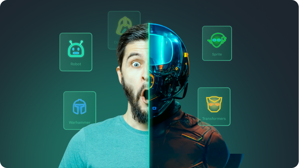 This image displays the 30+ unique voice effects of AI voice changer