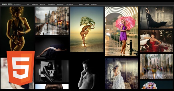 Grid Photo Portfolio Full HTML5 Website Preview