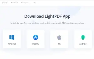This image displays the download LightPDF - PDF Editor For windows