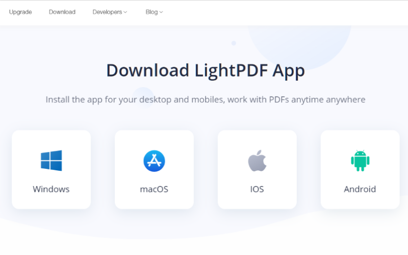 This image displays the download LightPDF - AI PDF tools