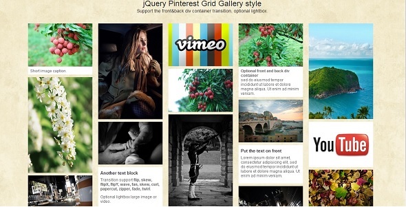 jQuery Pinterest Grid Gallery Preview