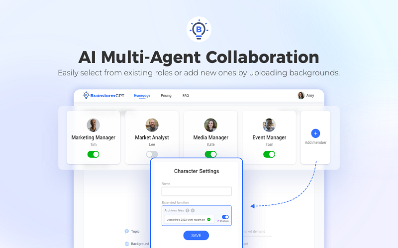 AI Multiagent collaboration Feature Of Brainstorm GPT