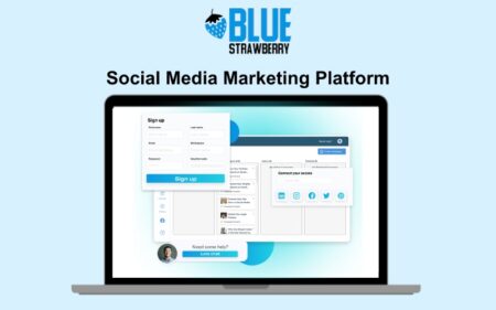 Feature image of Blue Strawberry - Social Media Marketing Platform