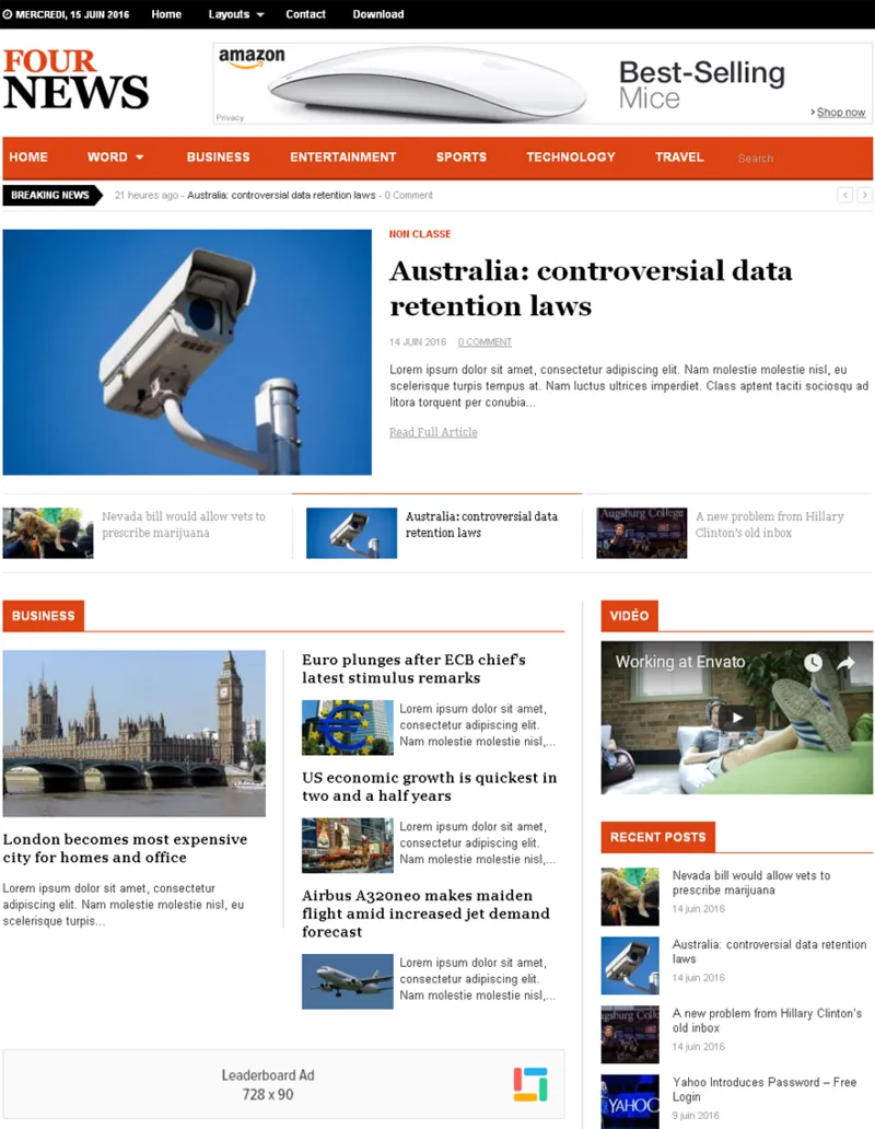 FourNews - Clean Responsive WordPress Magazine Theme