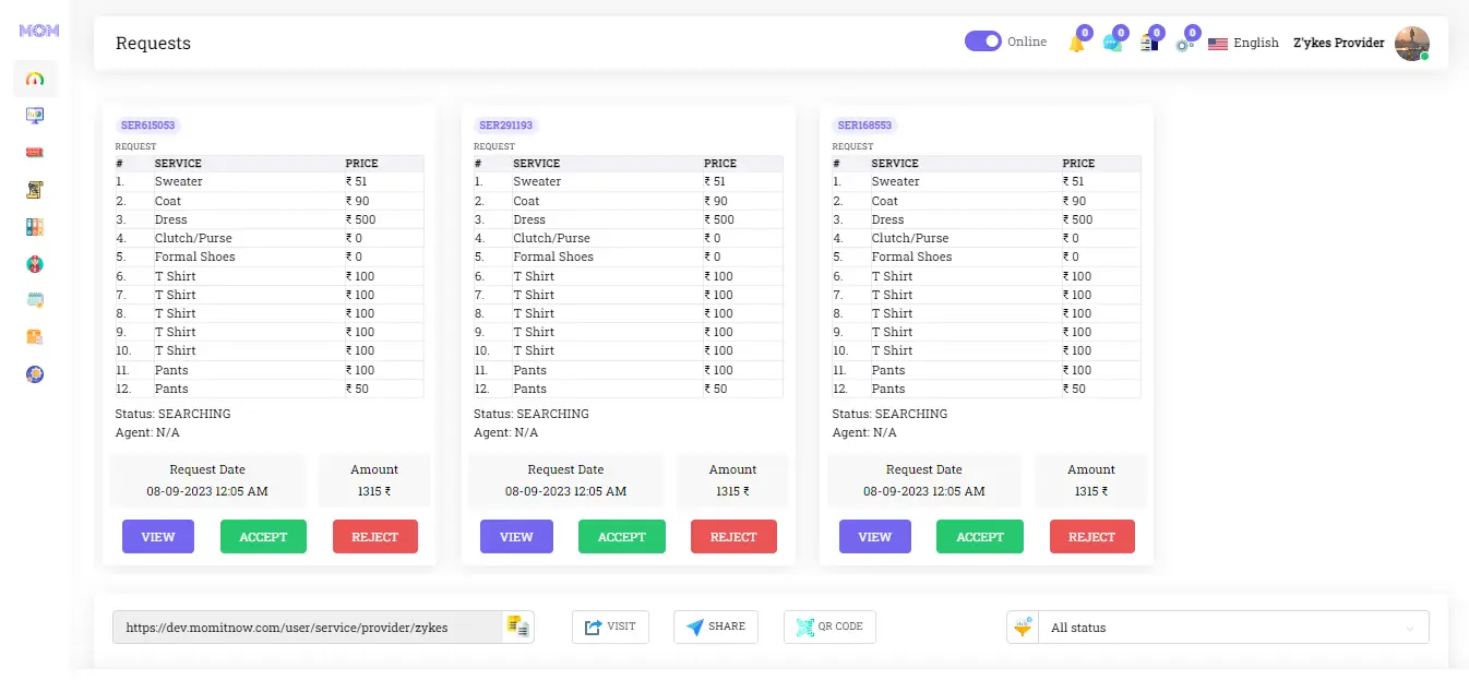 <strong>Order Dashboard</strong>