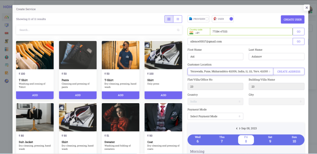 This image is displaying the POS of MOM - best booking software for small business