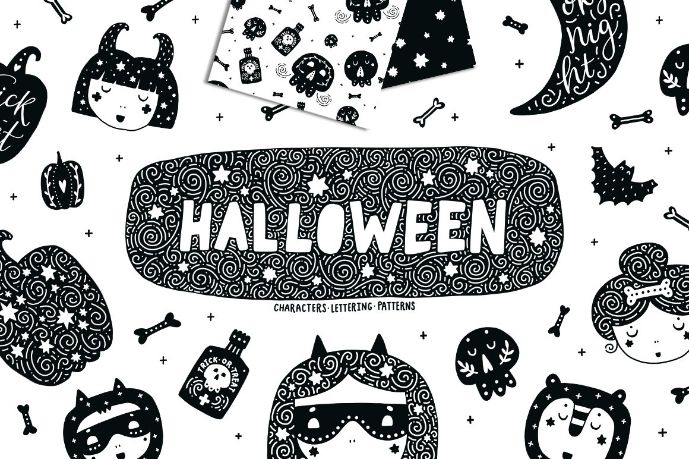 Animated cute halloween illustration