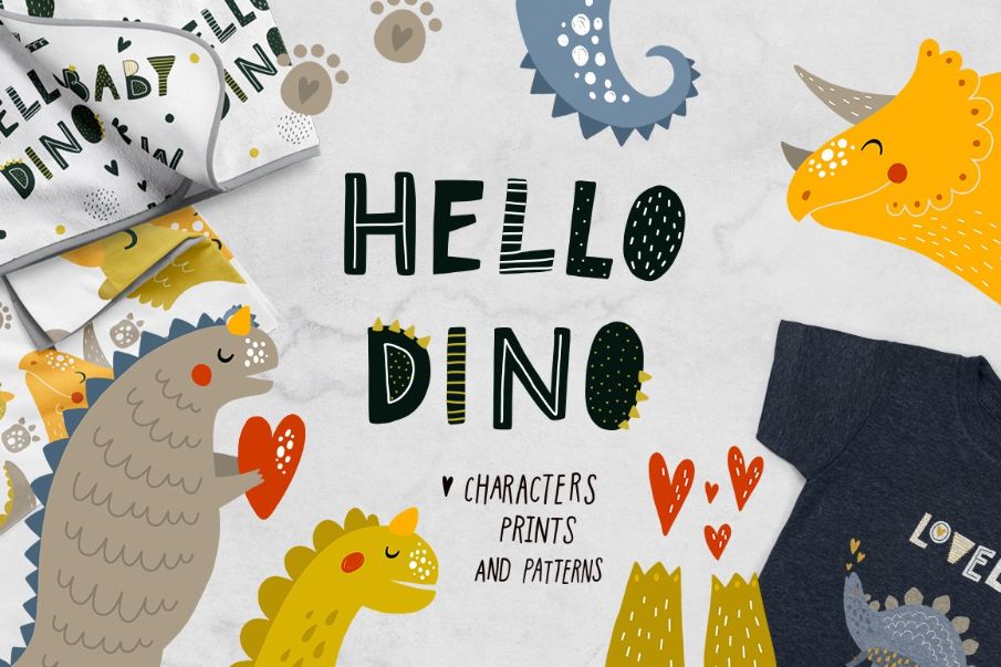 Kids animated dinosaur's illustration