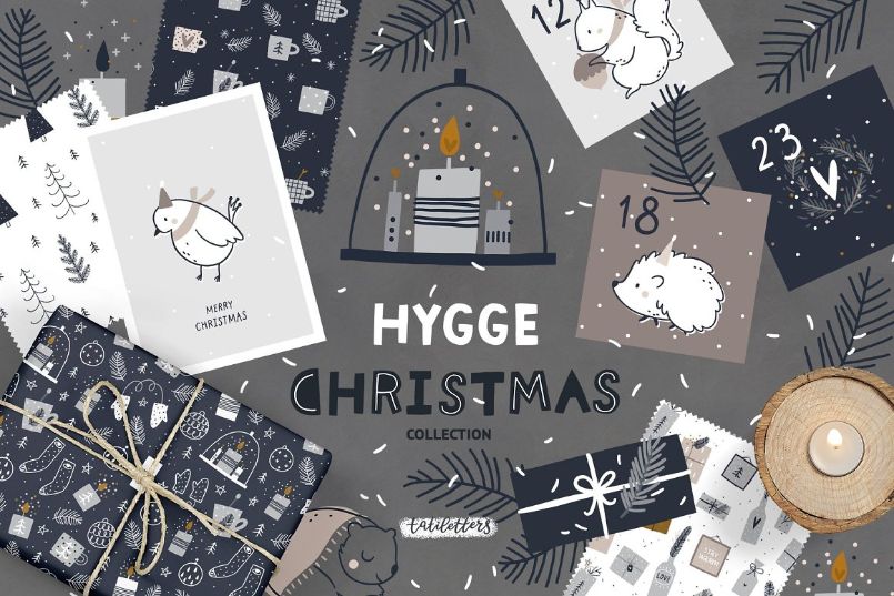 Hygge christmas illustration