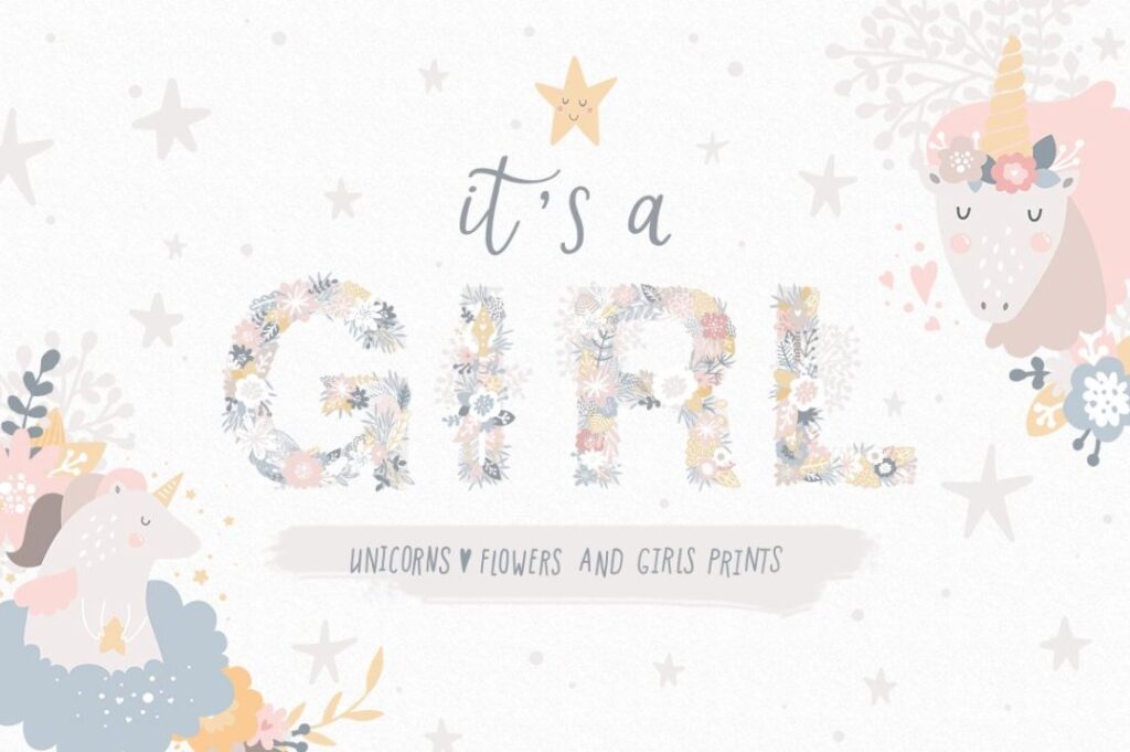 It's a girl illustrations and patterns